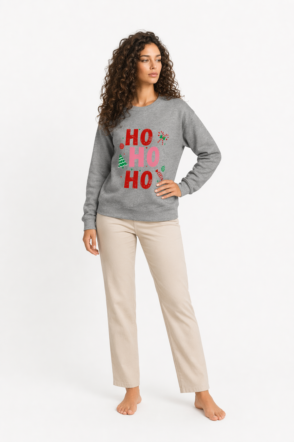 Holiday Sweatshirt for Women Sport Grey
