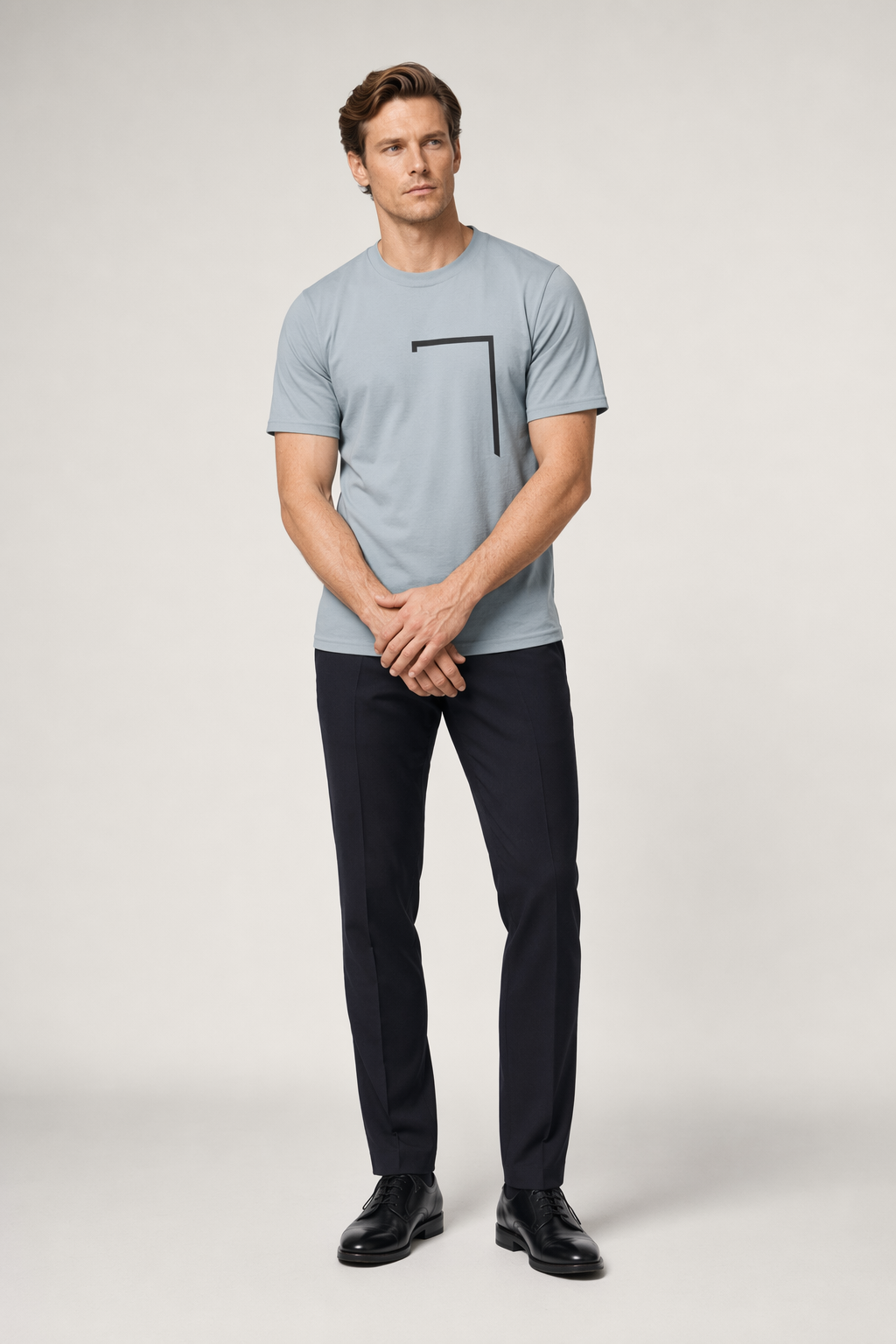 Angle Shaped Men's Tee: A Unique Twist to Your Style Light Blue