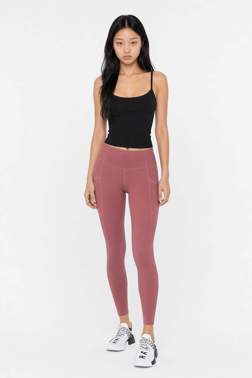 Athletic Legging for Women with Convenient Side Pockets Red