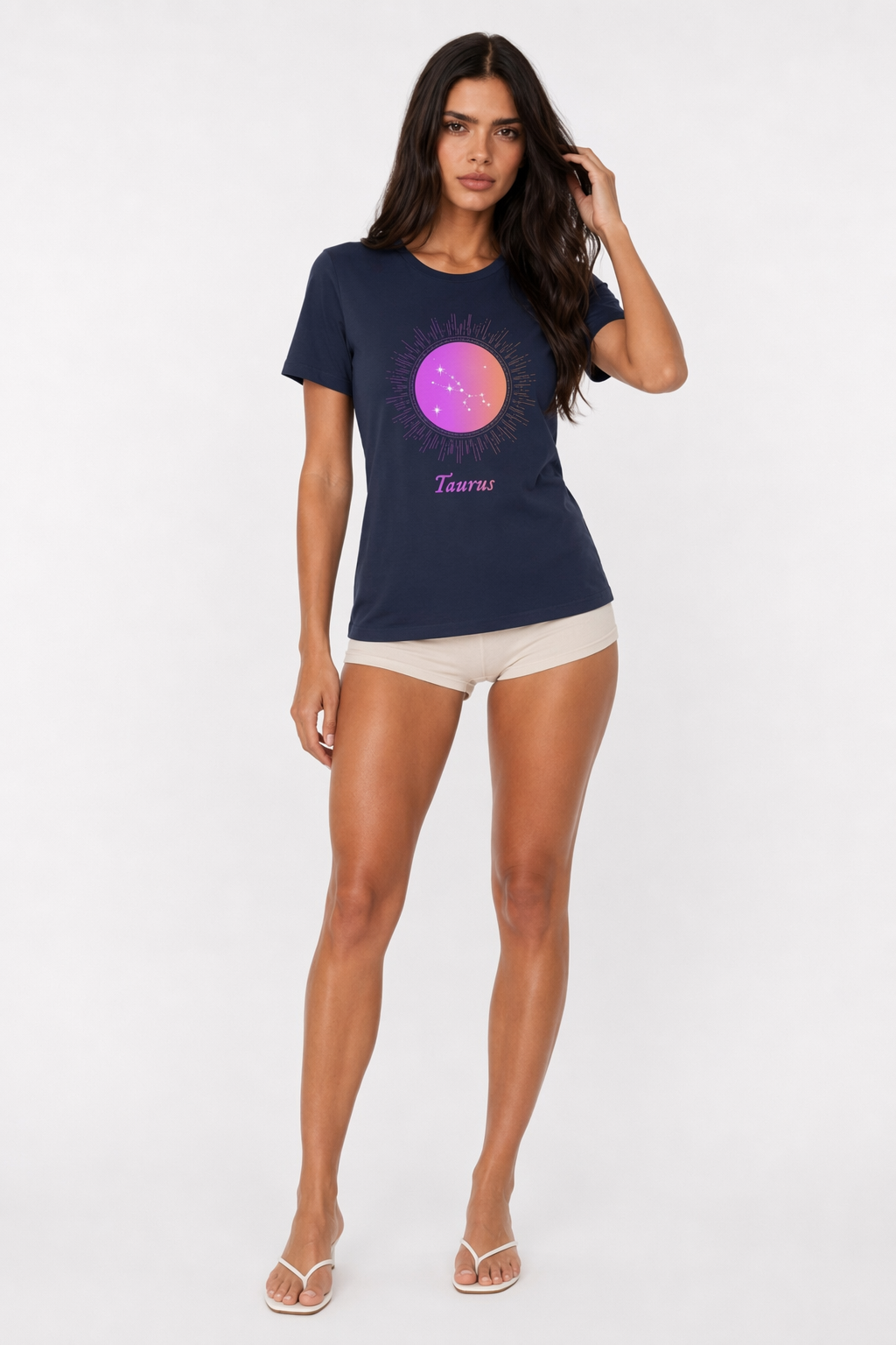 Taurus Women's Zodiac Gradient Tee Navy