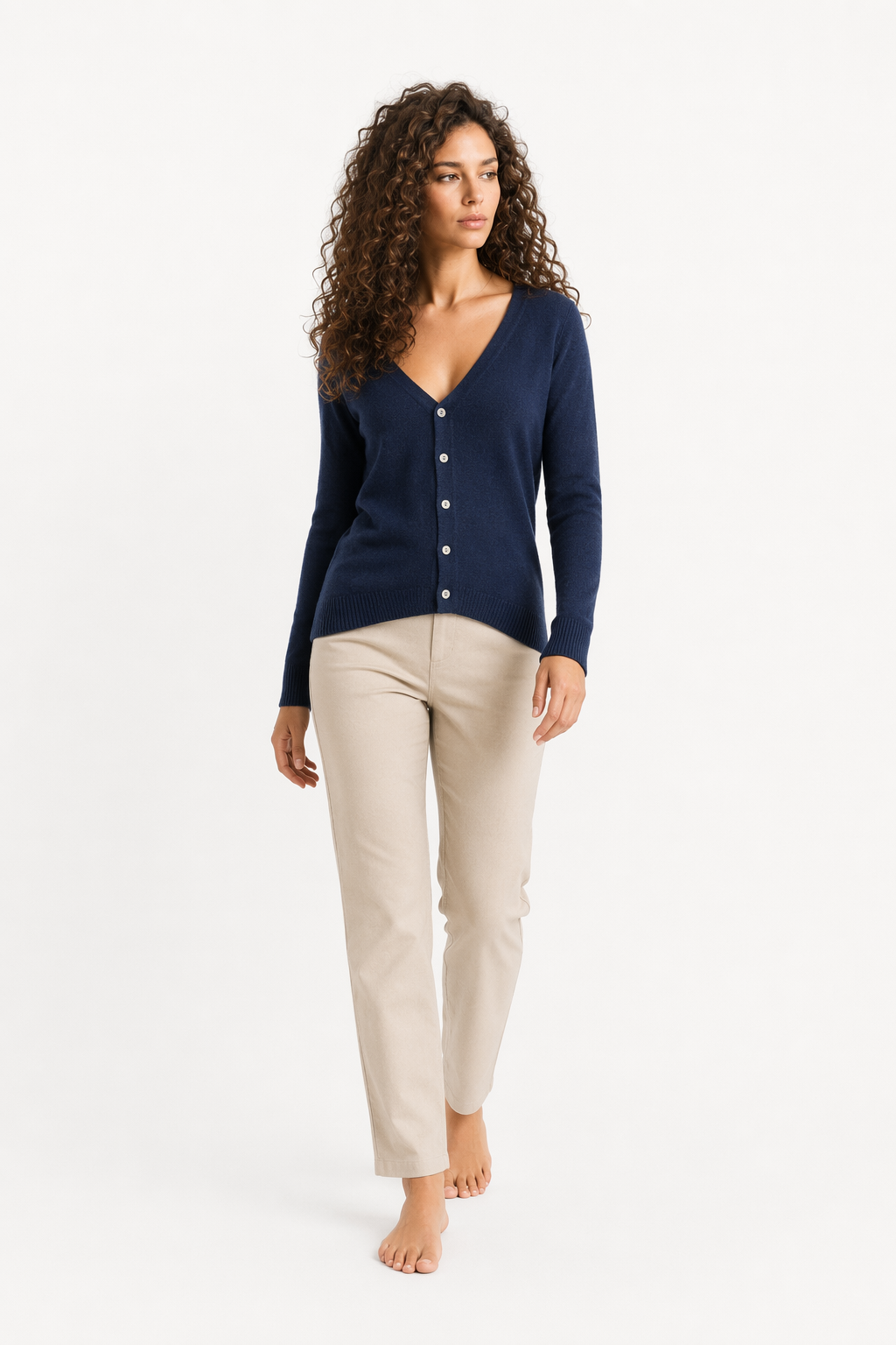 Slim Fit Cardigan for Women - Korean Inspired Design Navy