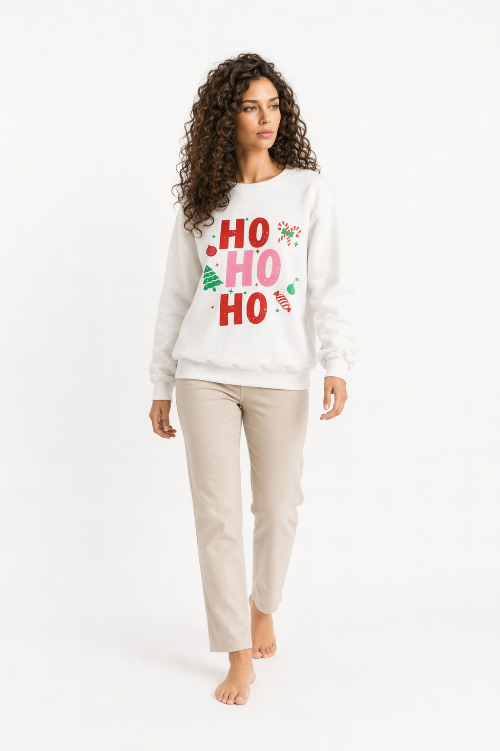 Holiday Sweatshirt for Women White