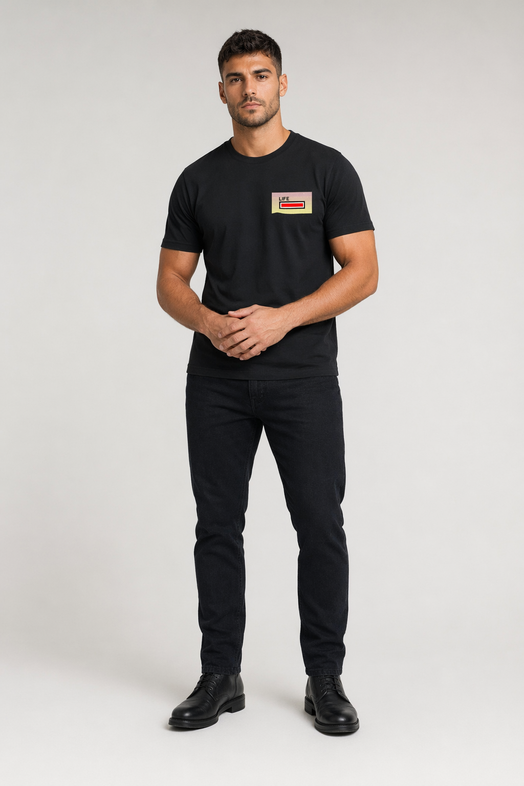 Full Life Men's Gaming Short Sleeve T-Shirt Black