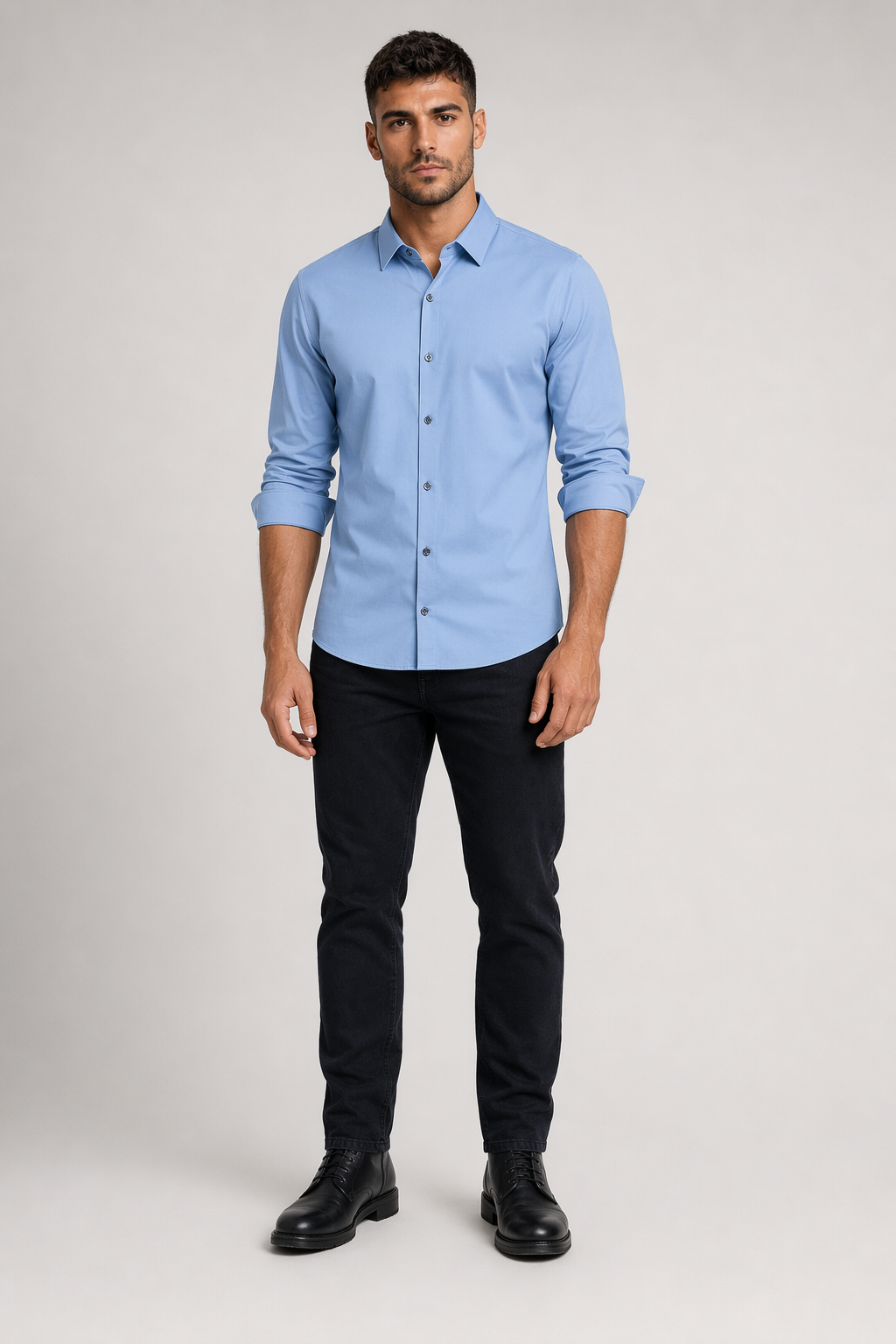 Wrinkle-Free Men's Shirt with Button Front 2