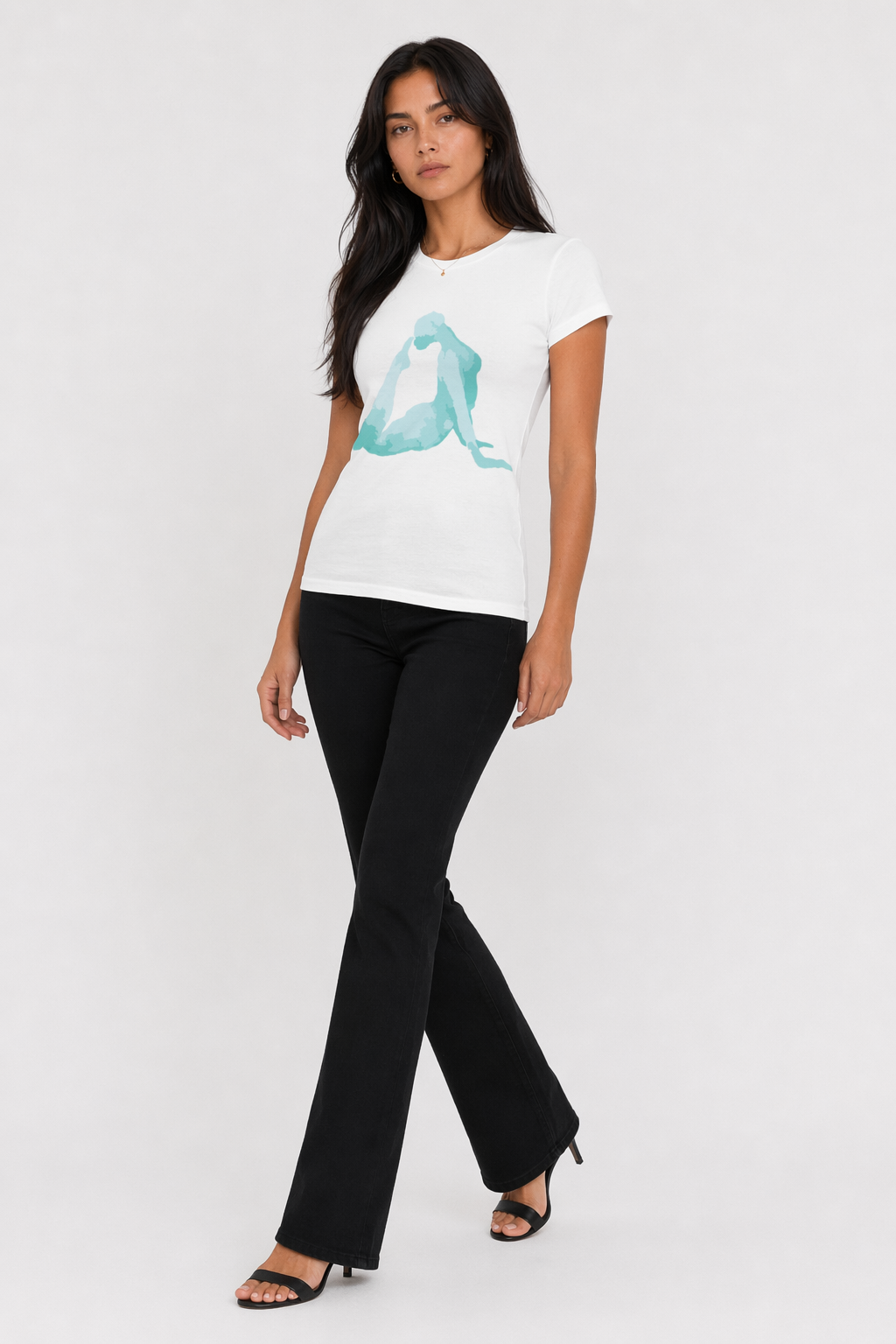 Yoga Reverse Arch Print Jersey Short Sleeve Top White