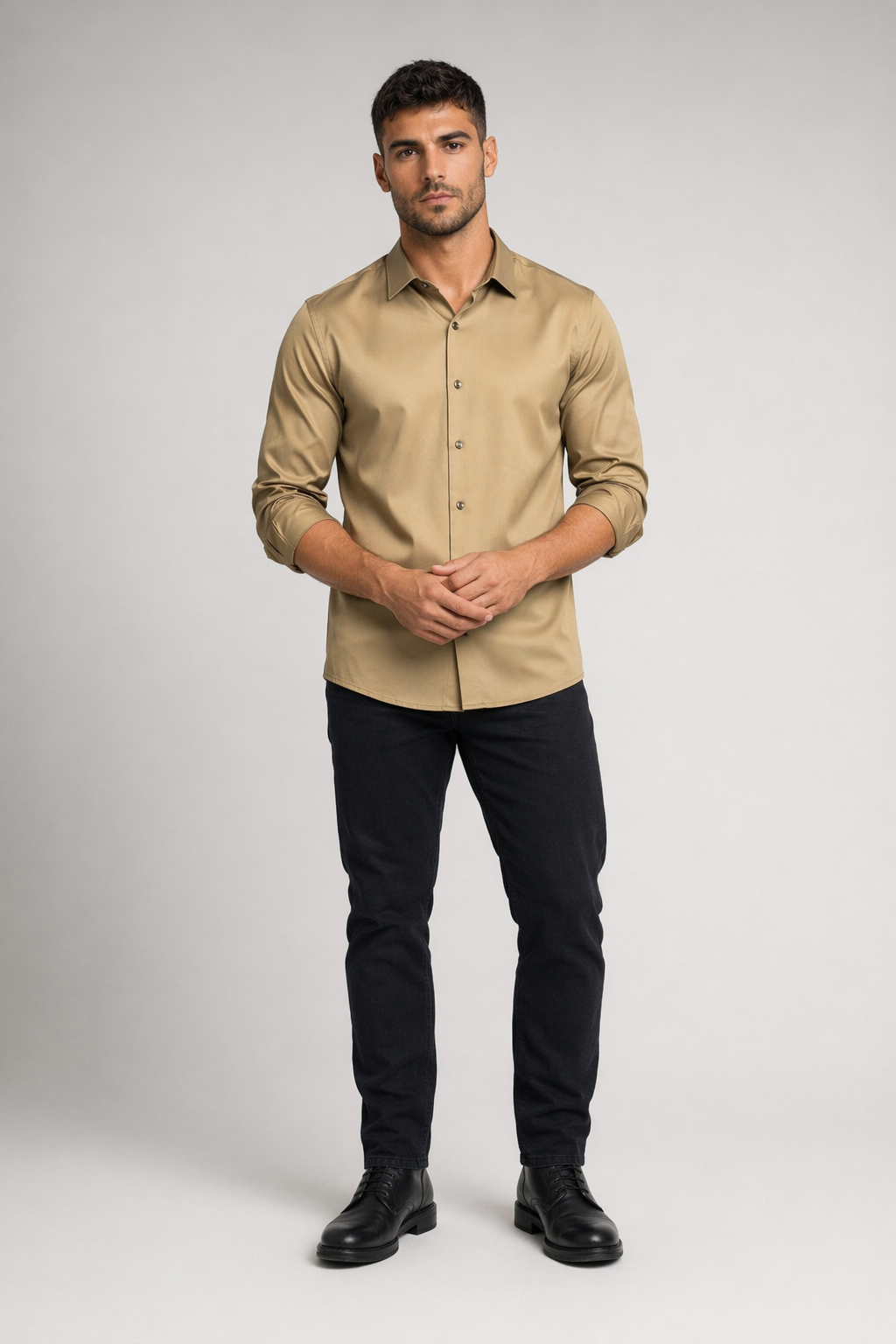 Wrinkle-Free Men's Shirt with Button Front 10