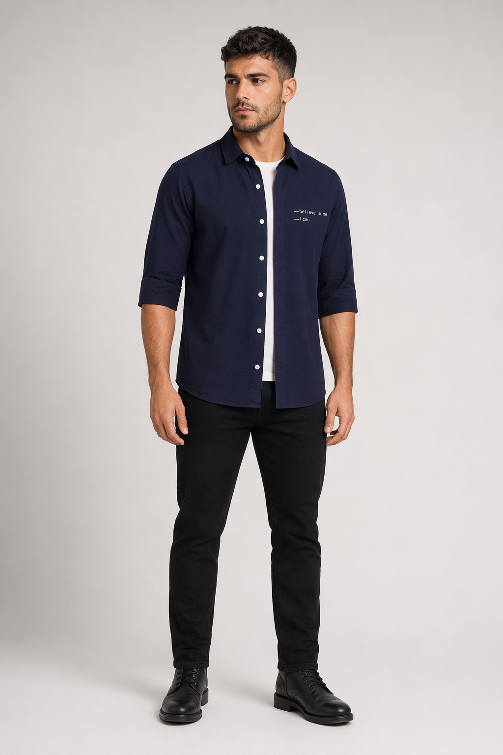 Half Sleeve Shirt for Men's Urban Fashion Navy