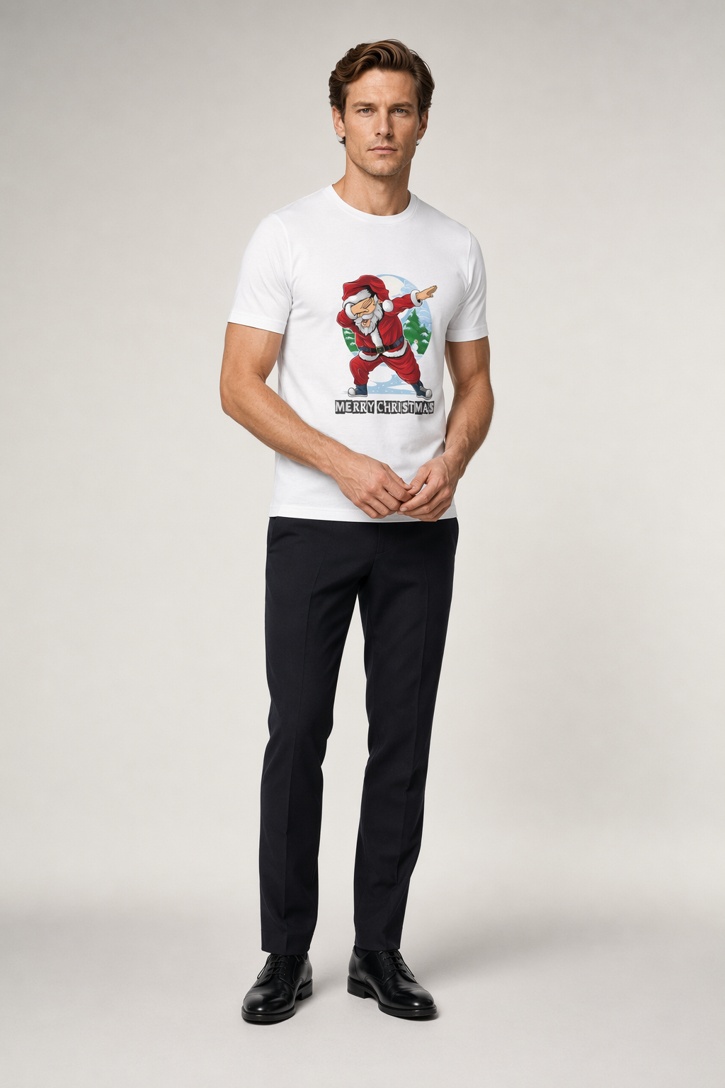 Dabbing Santa Men's Short Sleeve T-Shirt White