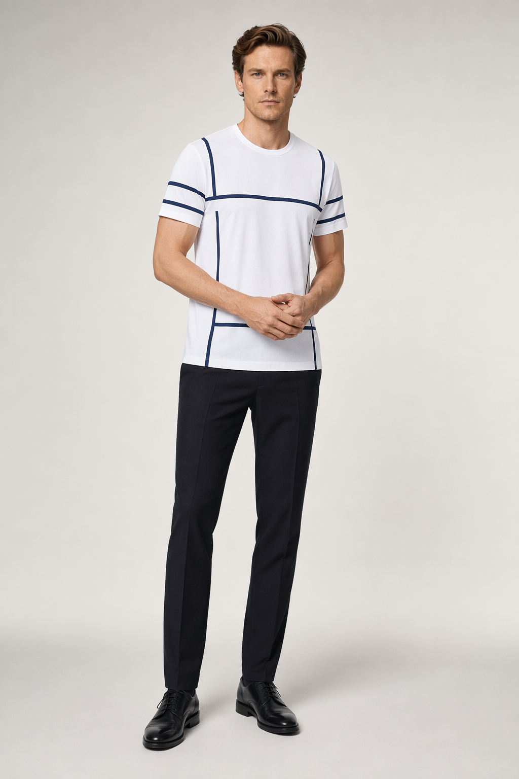 Printed Lines Men's T-Shirt White