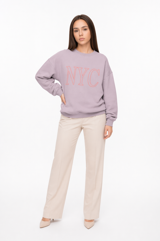 Pink Crewneck Sweatshirt for Women in New York City Default