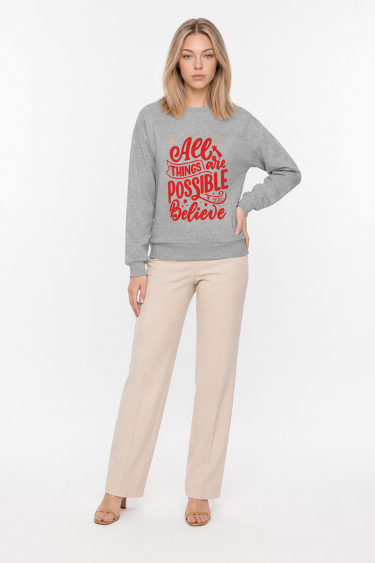2023 Women's Inspirational Sweatshirt Sport Grey