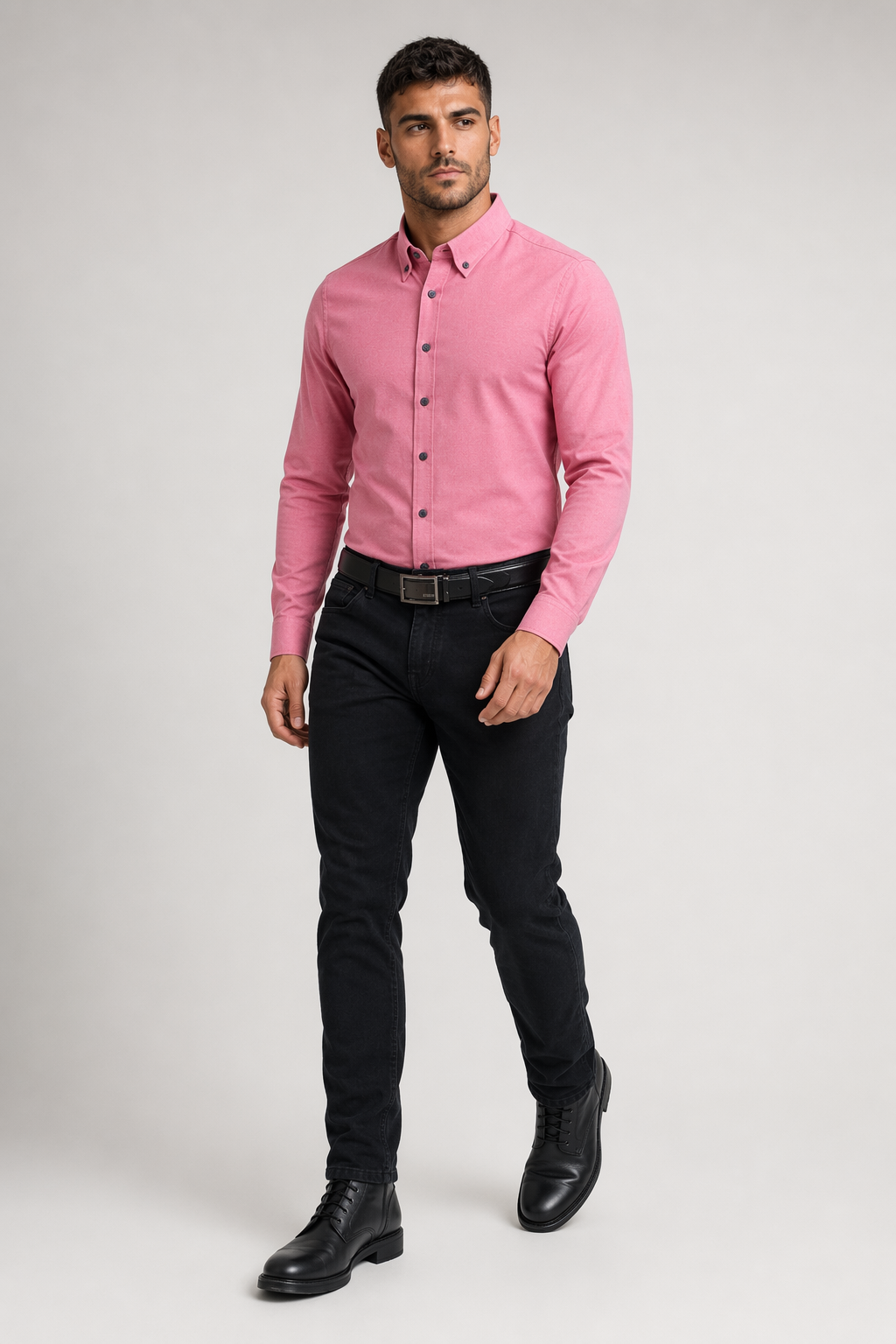 Long Sleeve Oxford Shirt for Men - Updated Title Red