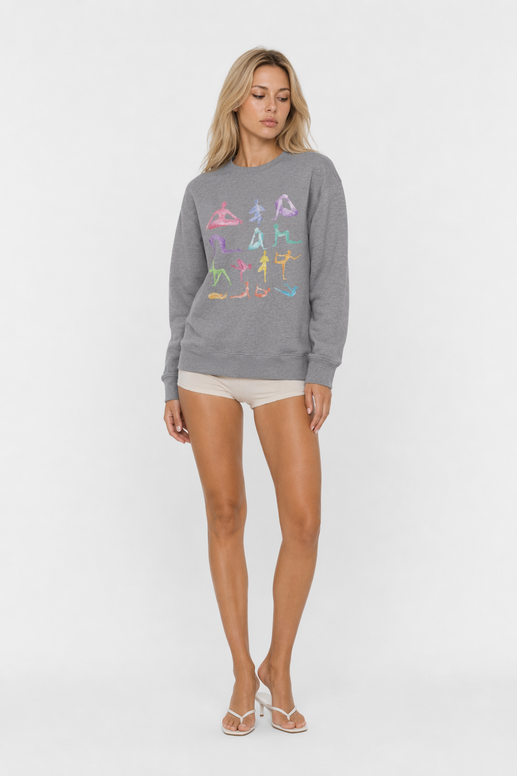 Yoga-Inspired Pullover Sweatshirt Sport Grey