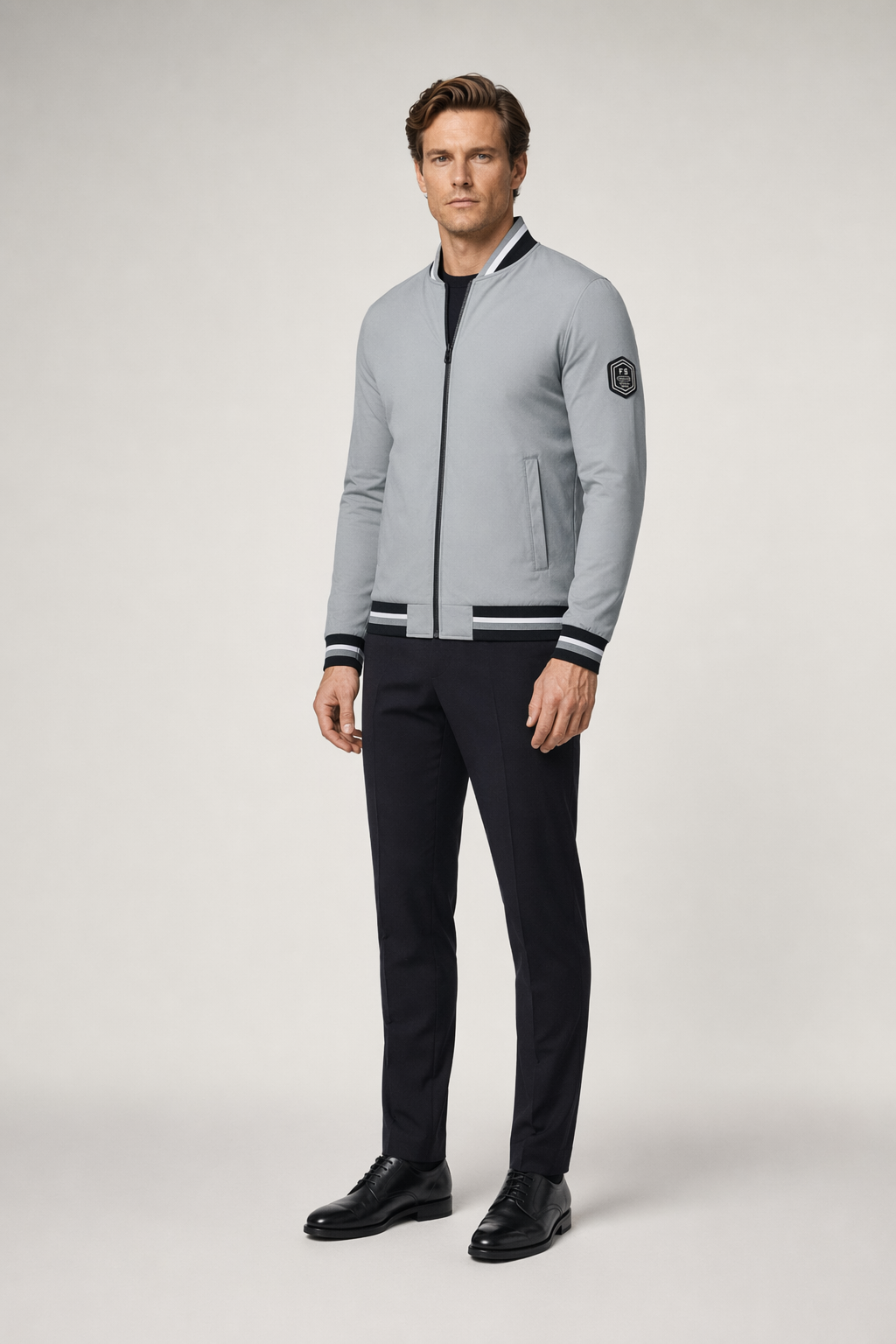 Men's Inner Layer Insulated Baseball Jacket Gray