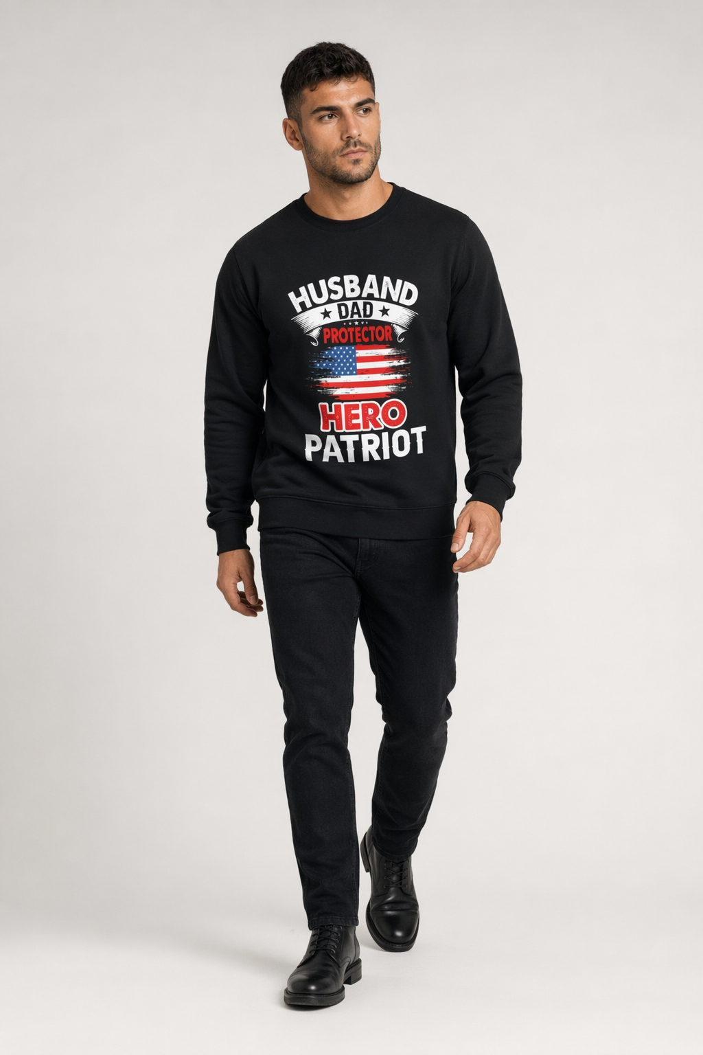 Protector Crewneck Sweatshirt - Ideal for Husbands and Dads Black