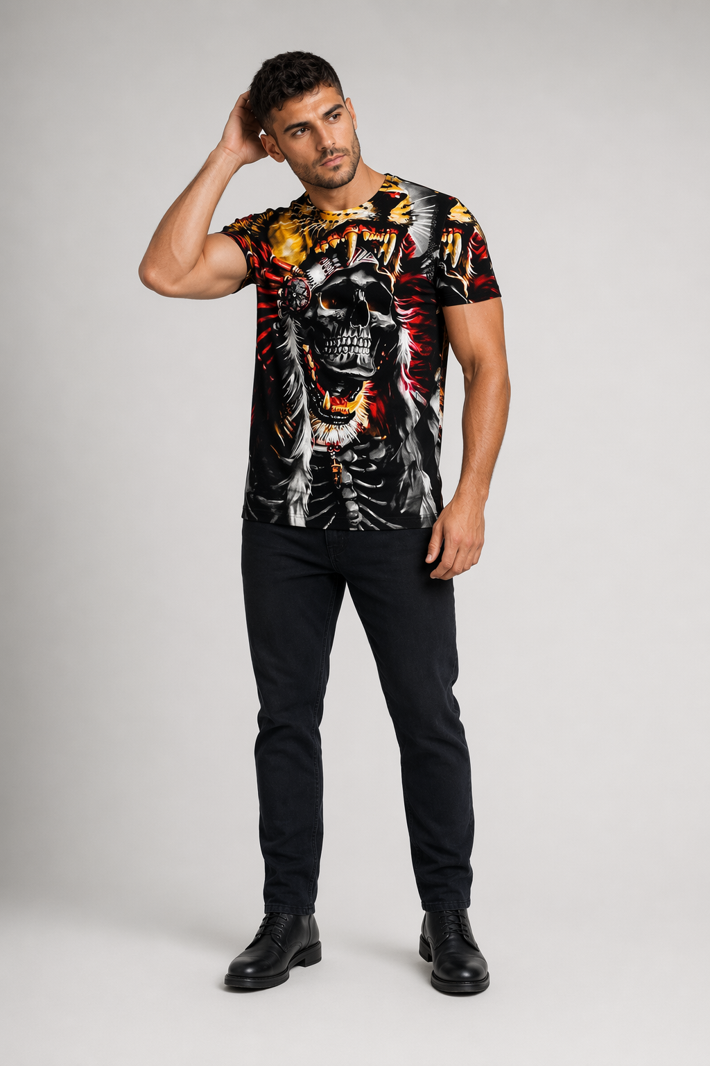 Vintage Skull Graphic Tee for Men Style 3