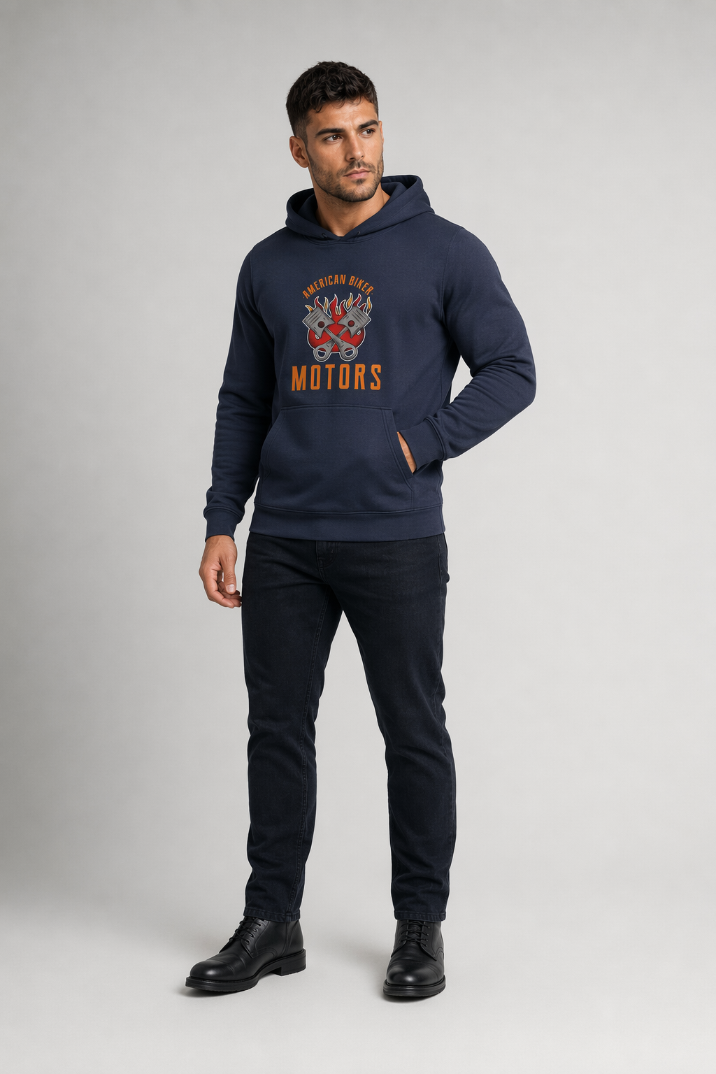 Men's Engine Hoodie Sweatshirt Navy