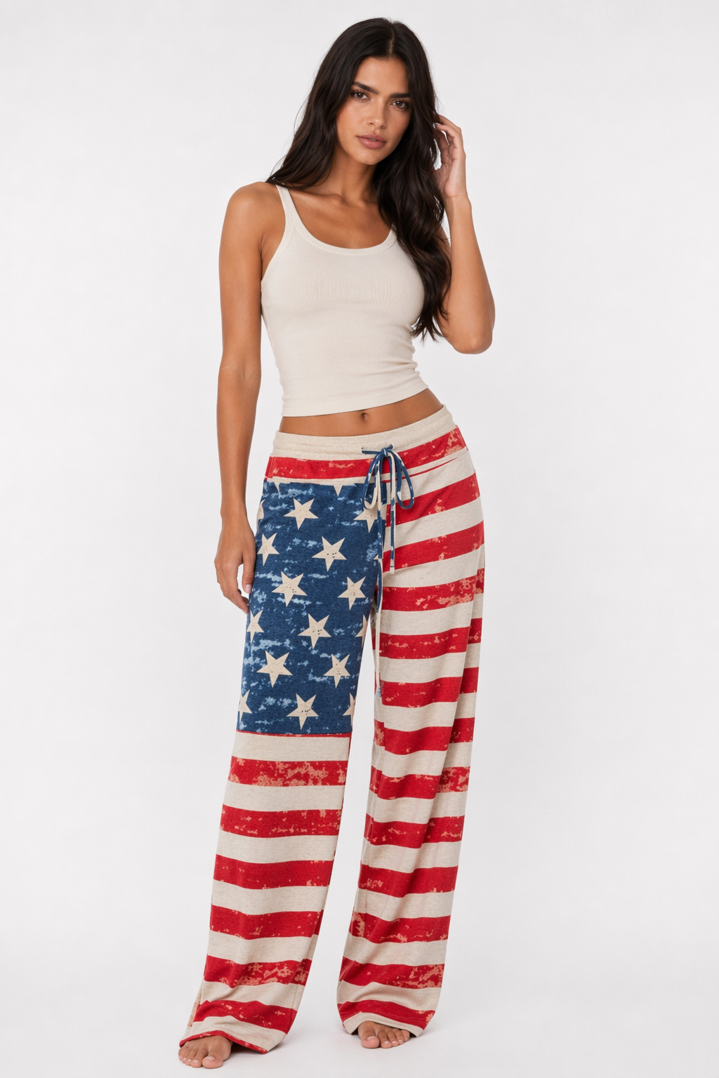 Flexible Women's Casual Trousers Red