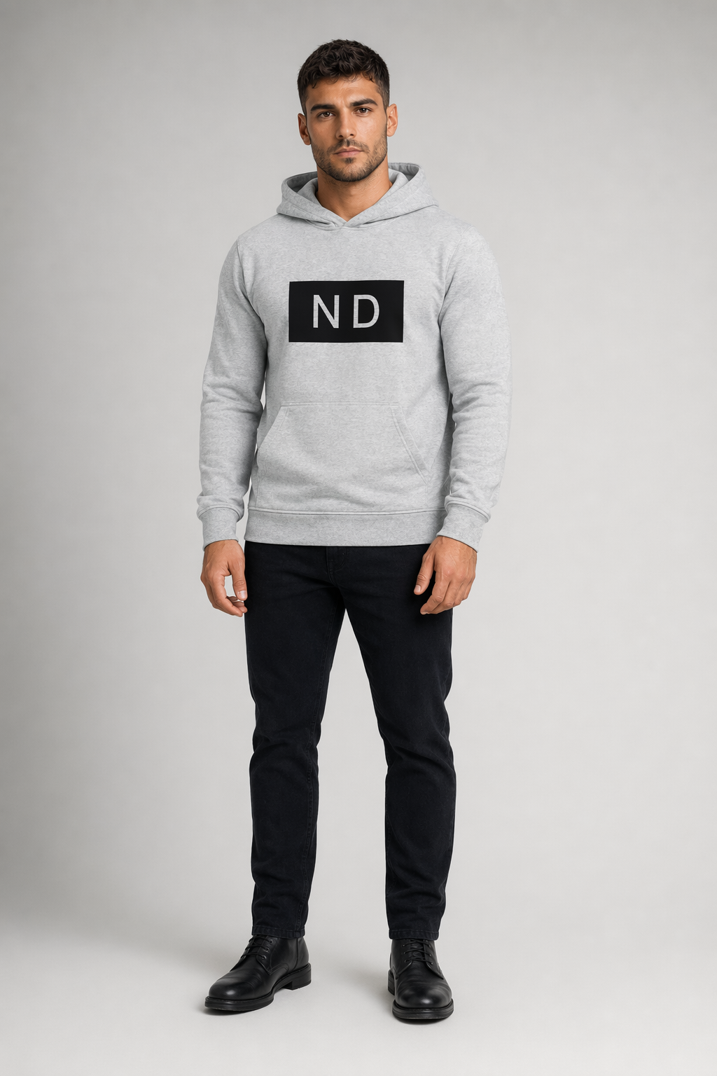 ND Hooded Sweatshirt for Men's Urban Fashion Ash