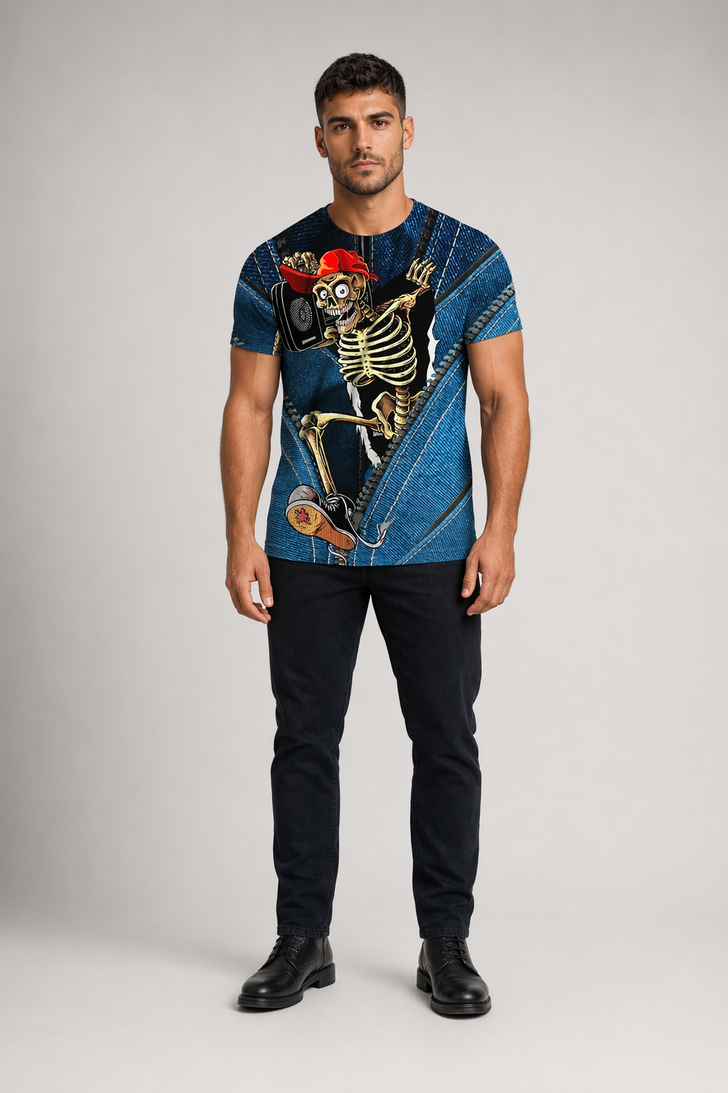 Vintage Skull Graphic Tee for Men Style 9