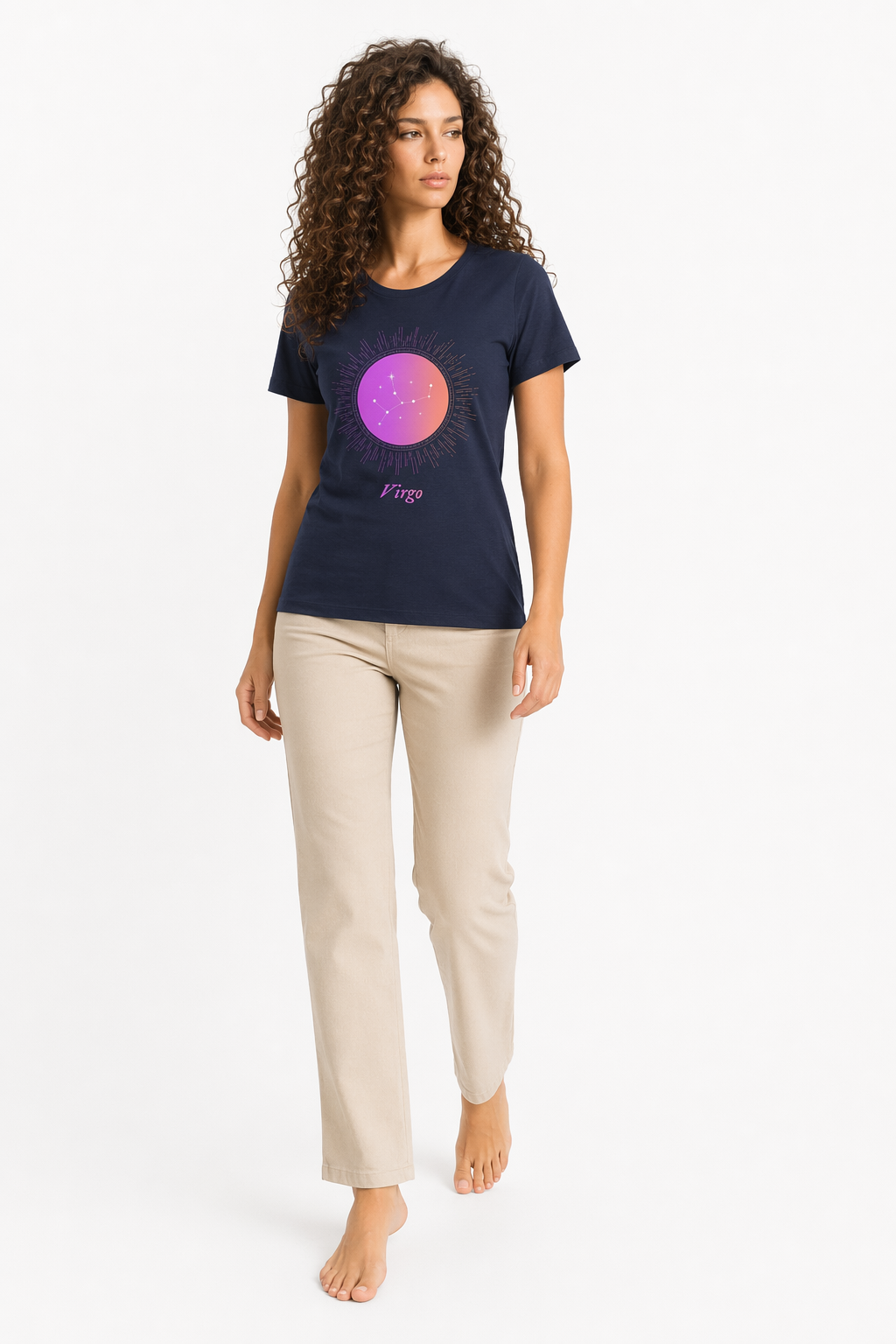 Gradient Zodiac T-Shirt for Women Navy