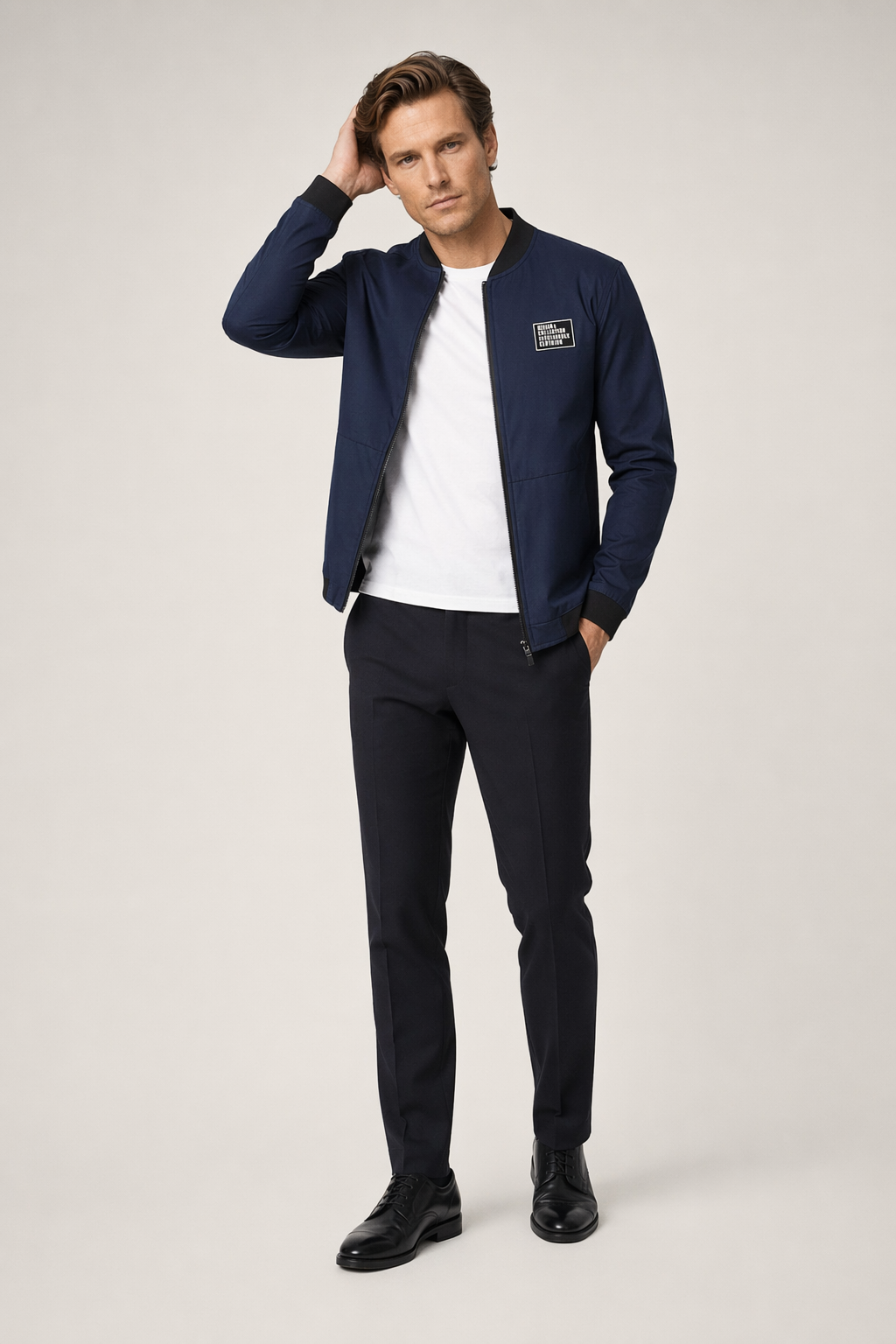 Casual Men's Bomber Jacket Navy