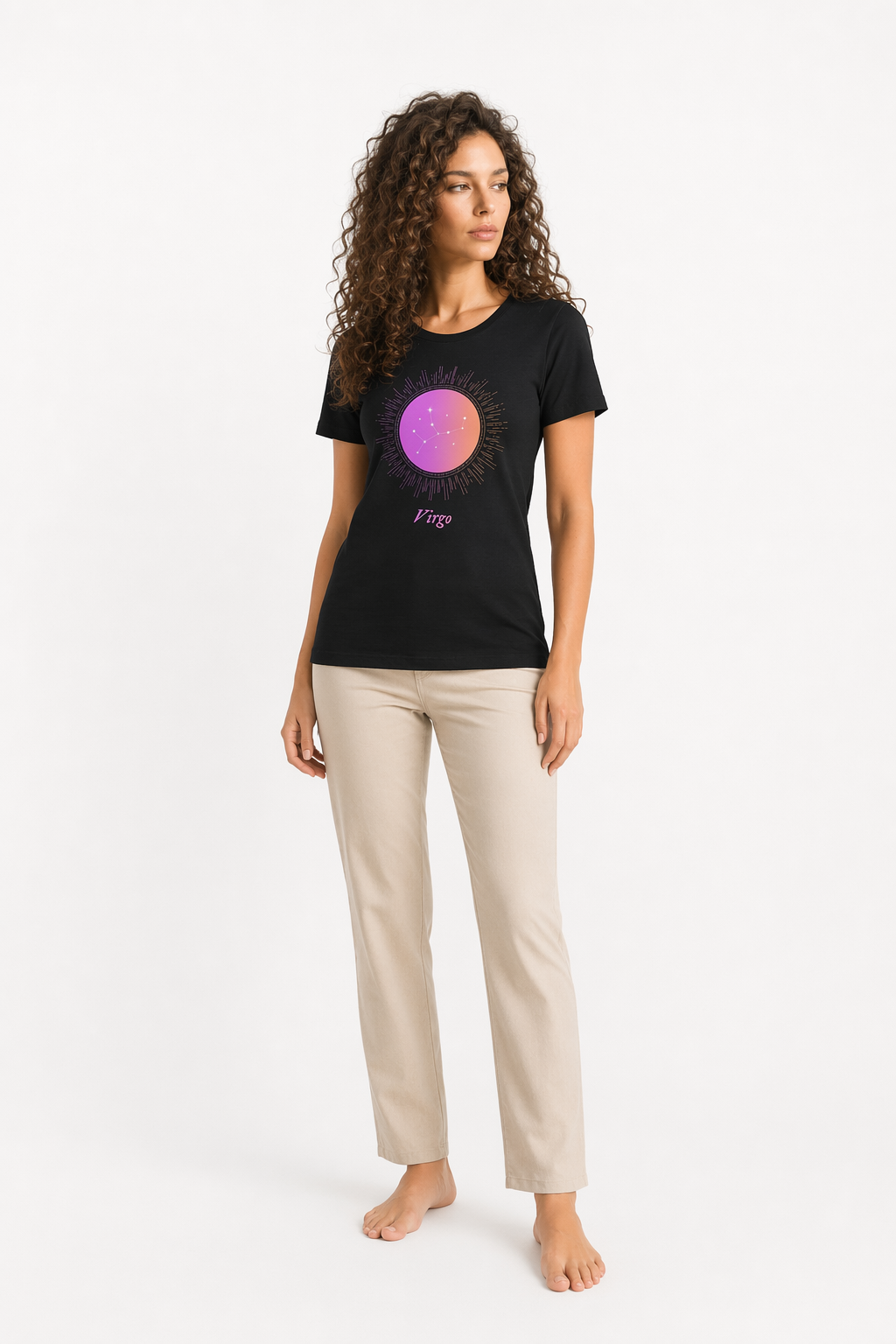 Gradient Zodiac T-Shirt for Women Black