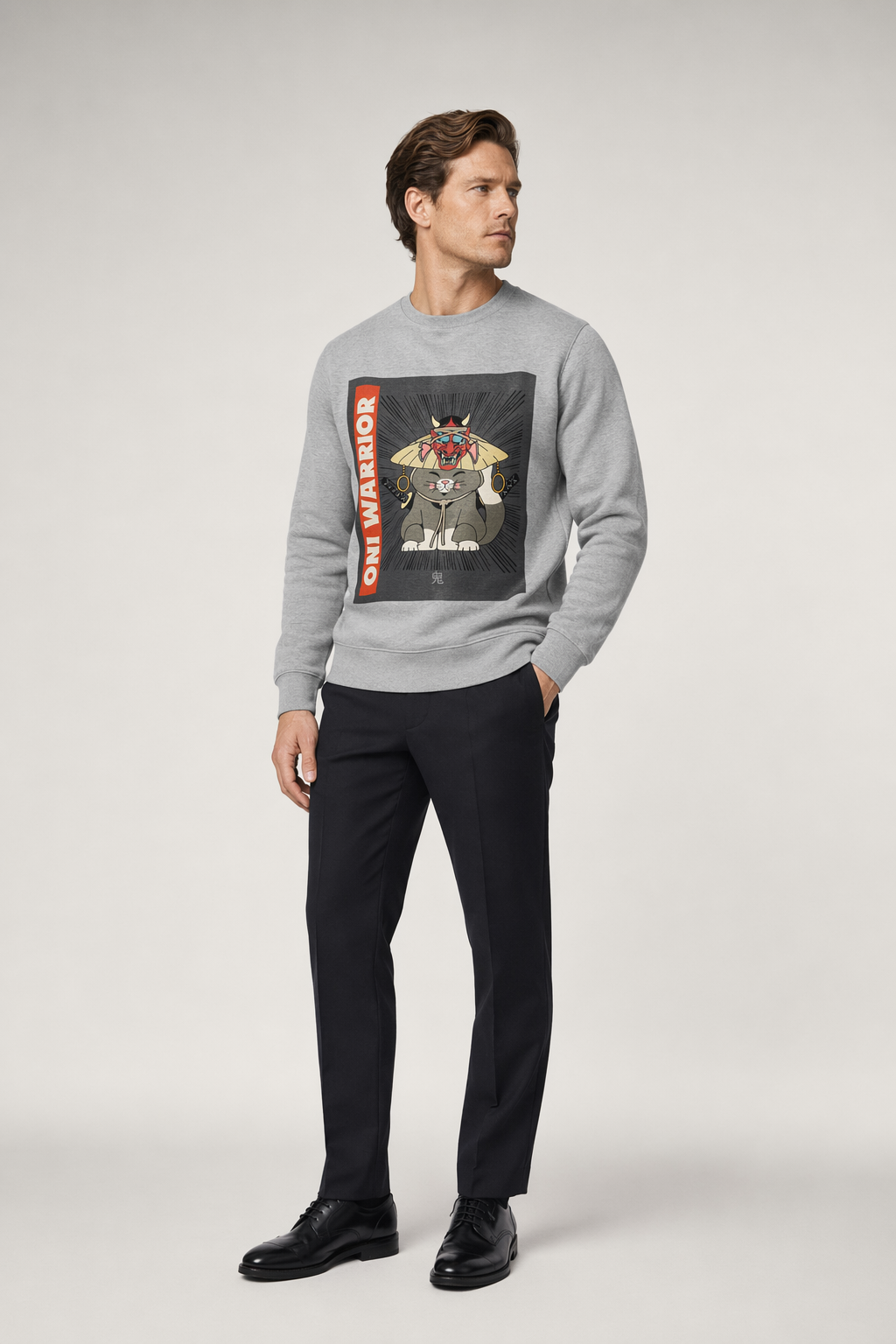 Warrior Cat Men's Sweatshirt Sport Grey