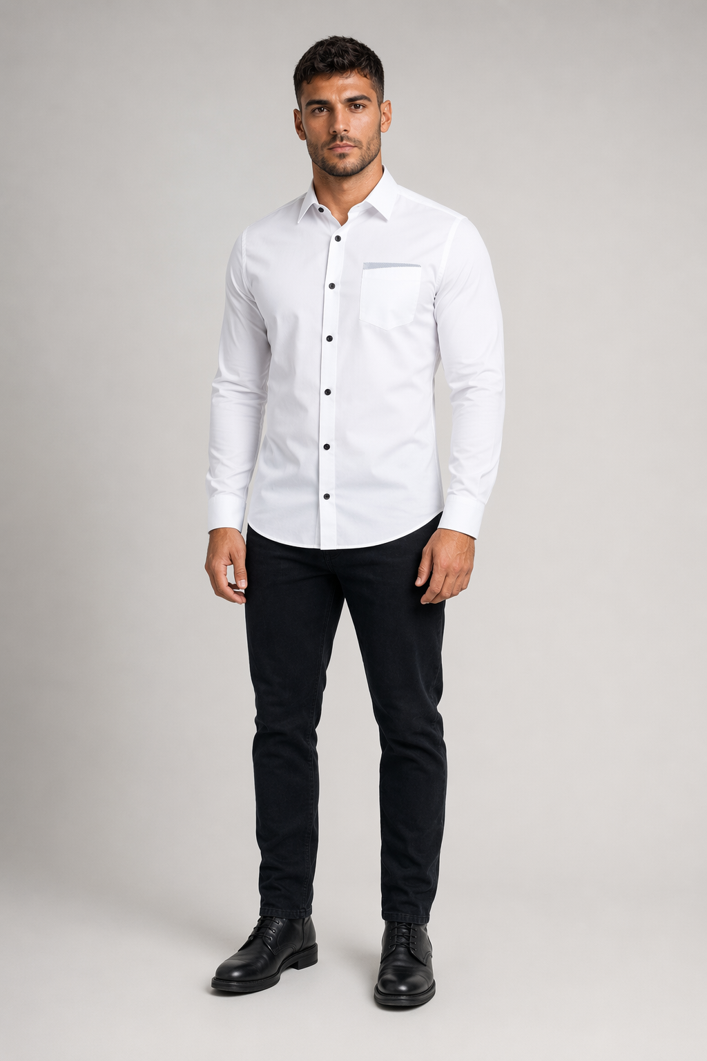 Plus Size dress shirt White