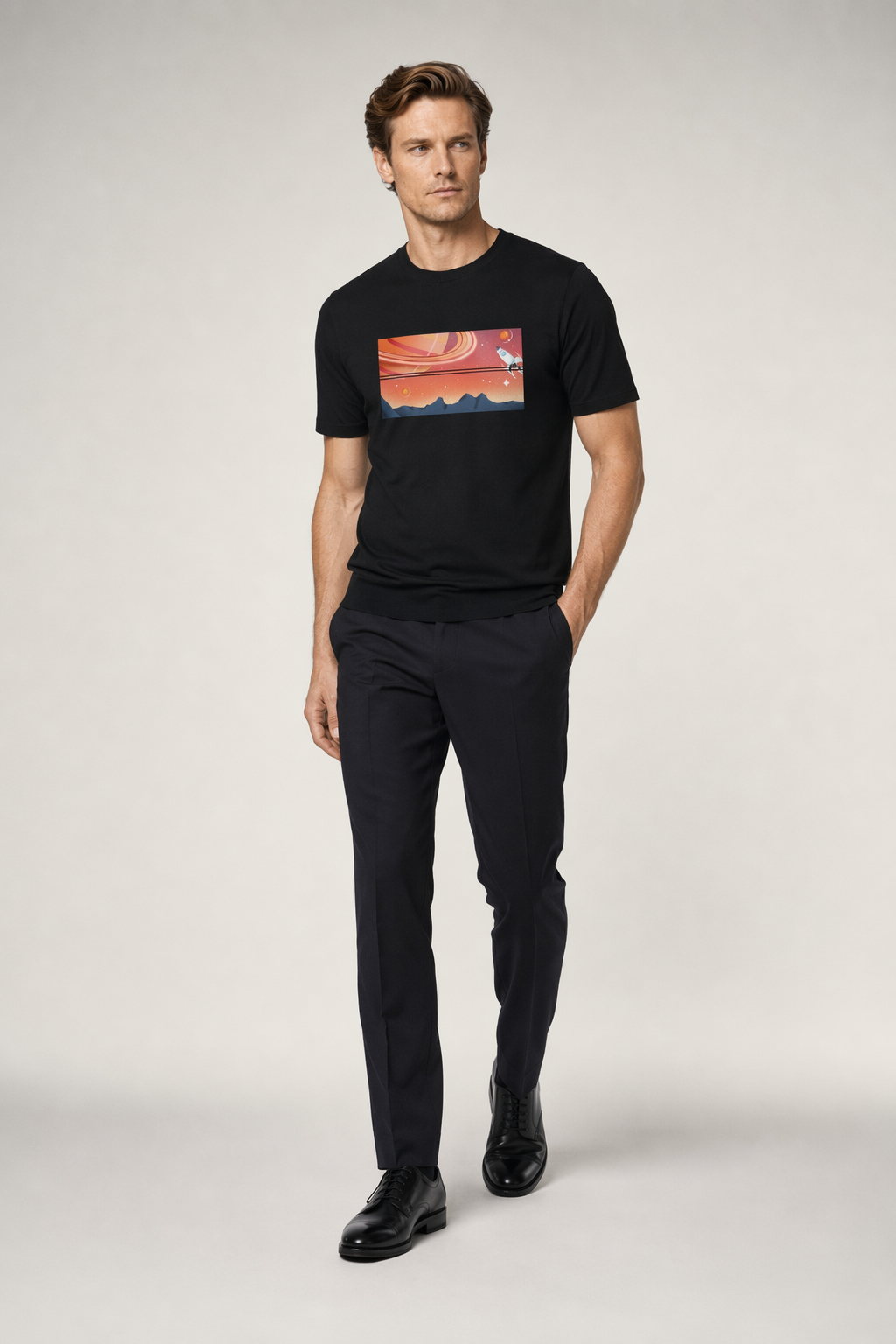 Men's Galactic Block Short-sleeved T-Shirt Black