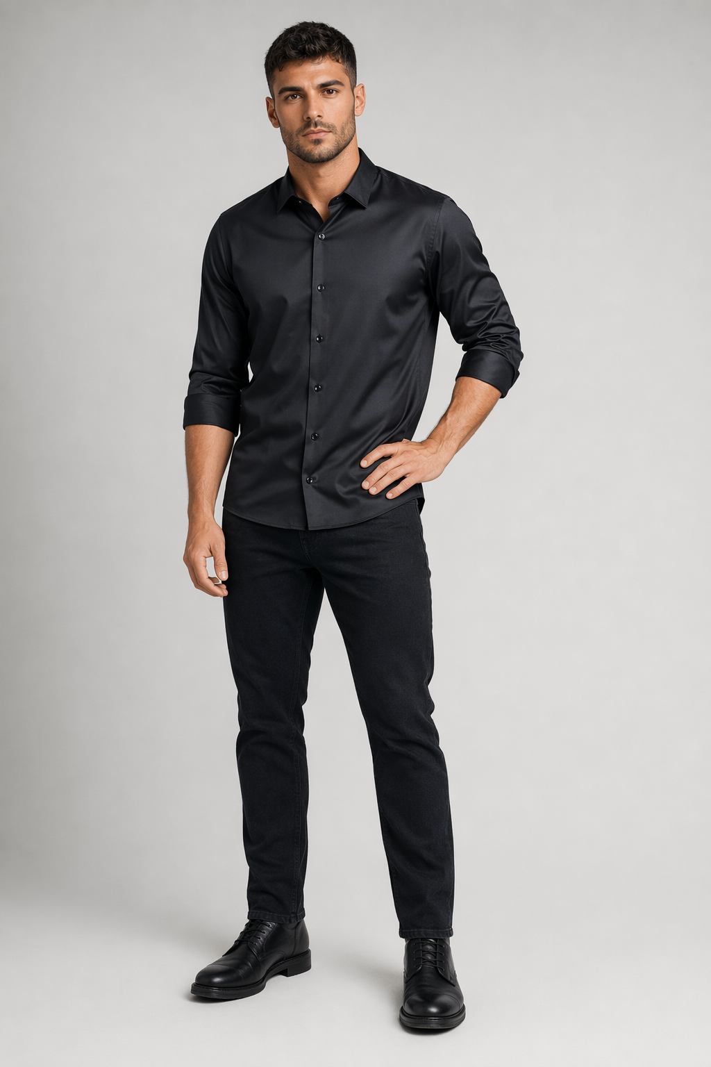 Wrinkle-Free Men's Shirt with Button Front 3