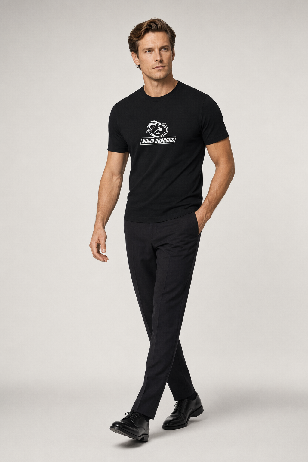 Heavy Cotton Tee - Ninja Dragon Black
