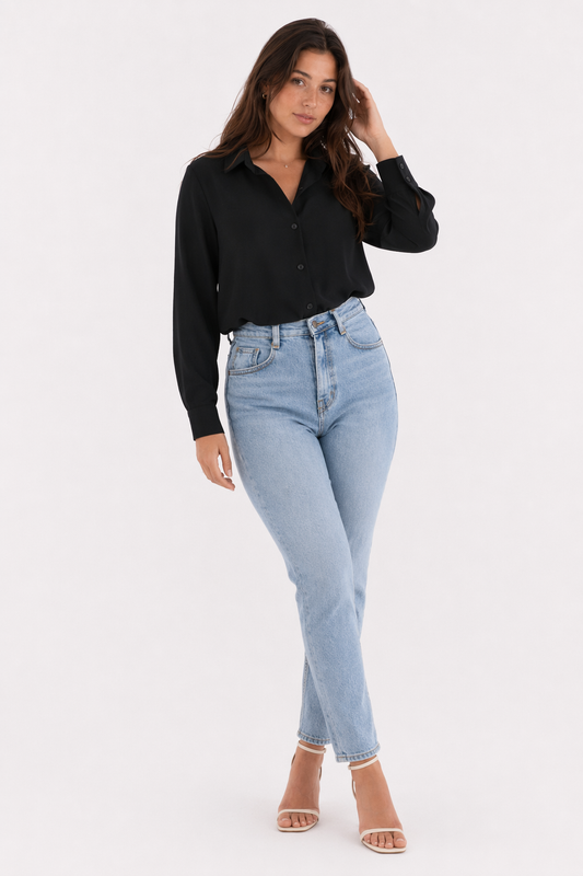 Classic Sheer Women's Top Black