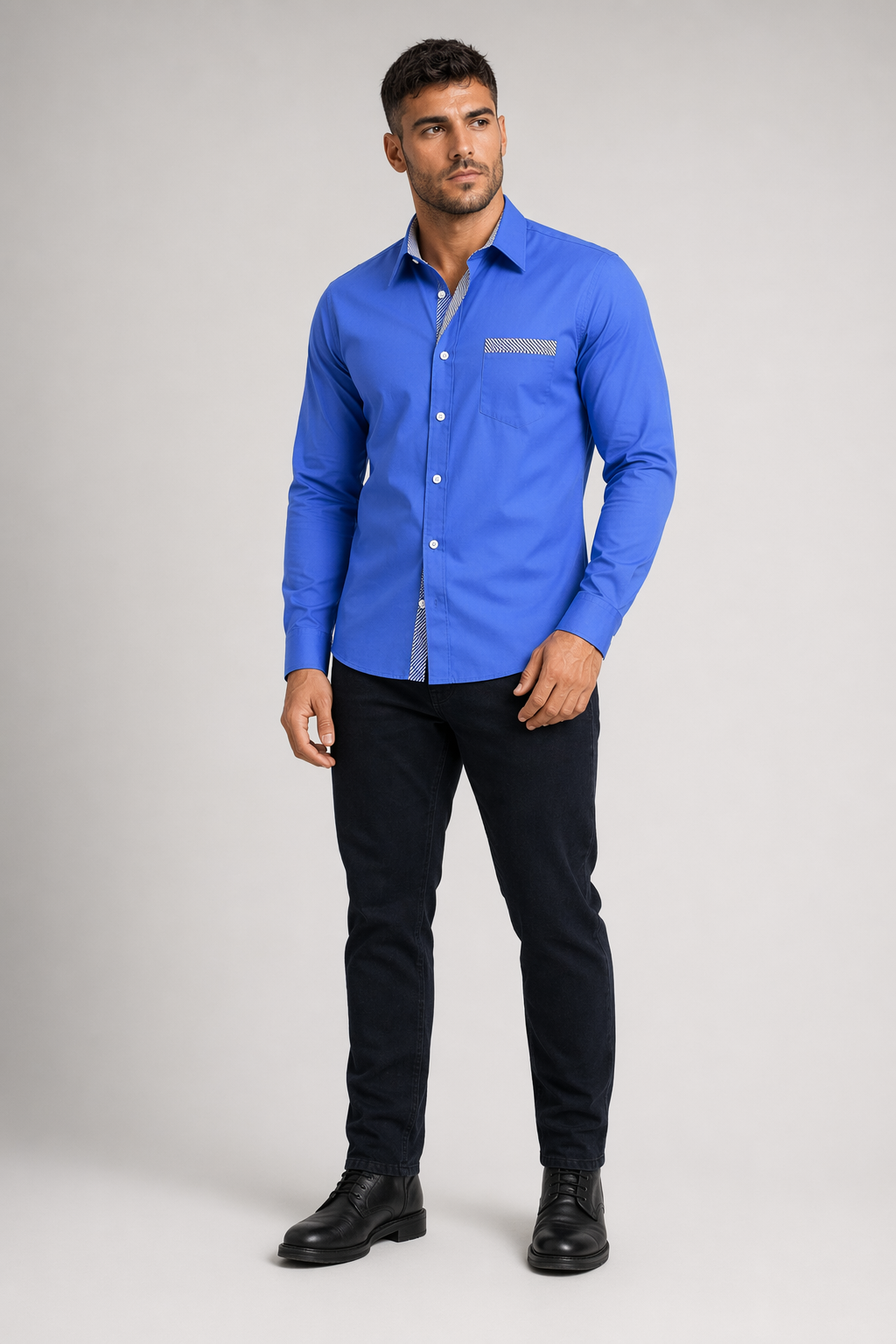 Plus Size dress shirt Blue