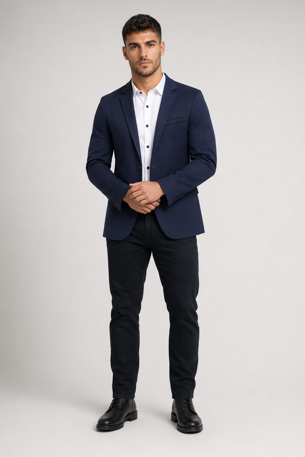 Slim Fit Men's Fashion Blazer in K-Style Navy