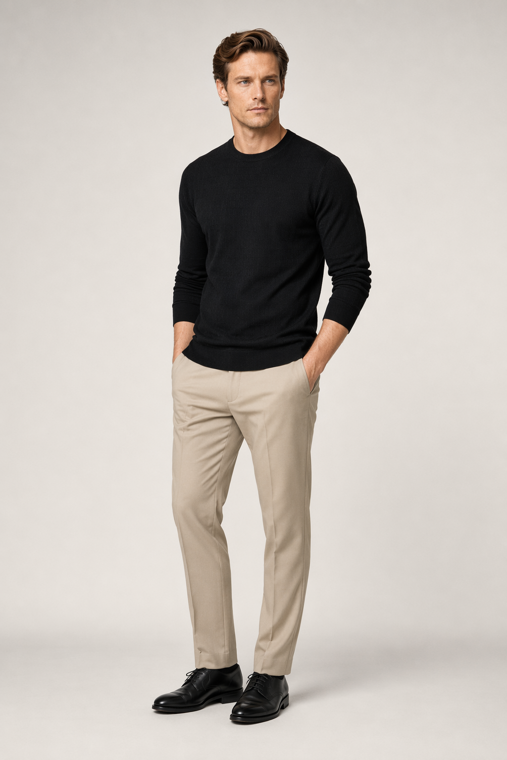 Long Sleeve Casual Men's Shirt Black