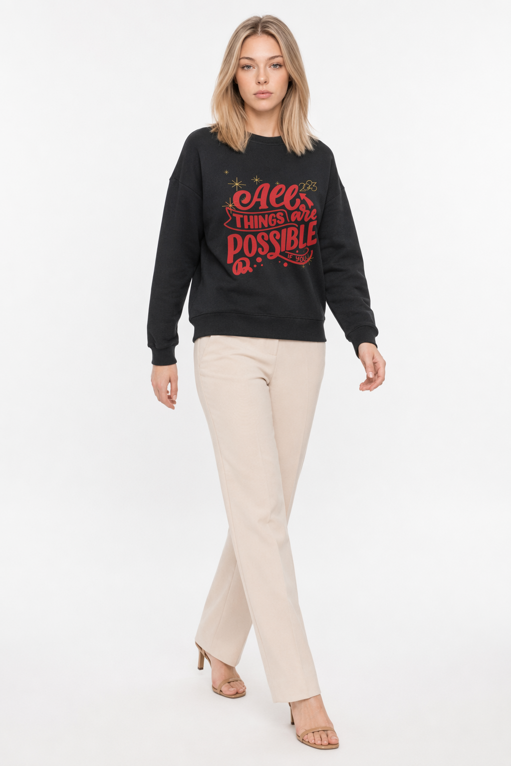 2023 Women's Inspirational Sweatshirt Black