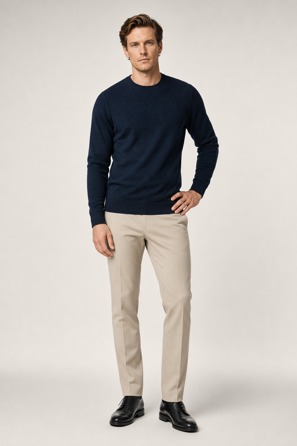 Long Sleeve Casual Men's Shirt Navy