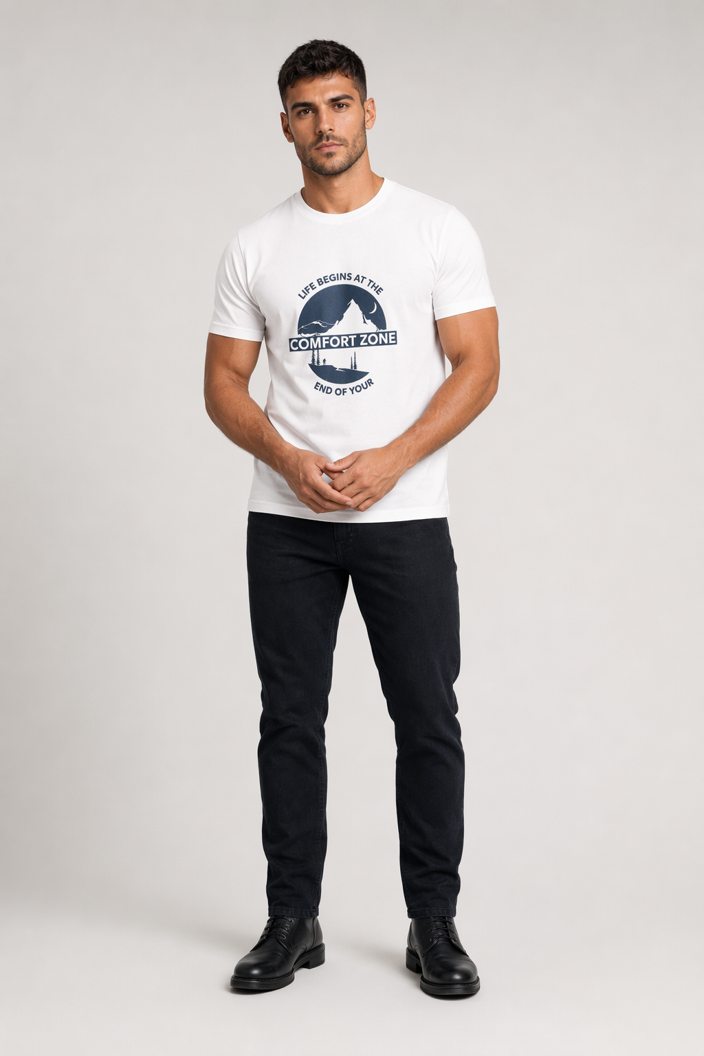 Comfort Zone Men's T-Shirt: Find Your Ultimate Comfort White