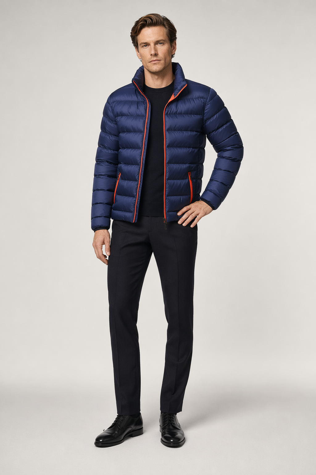 Classic Men's Padded Flight Jacket Navy