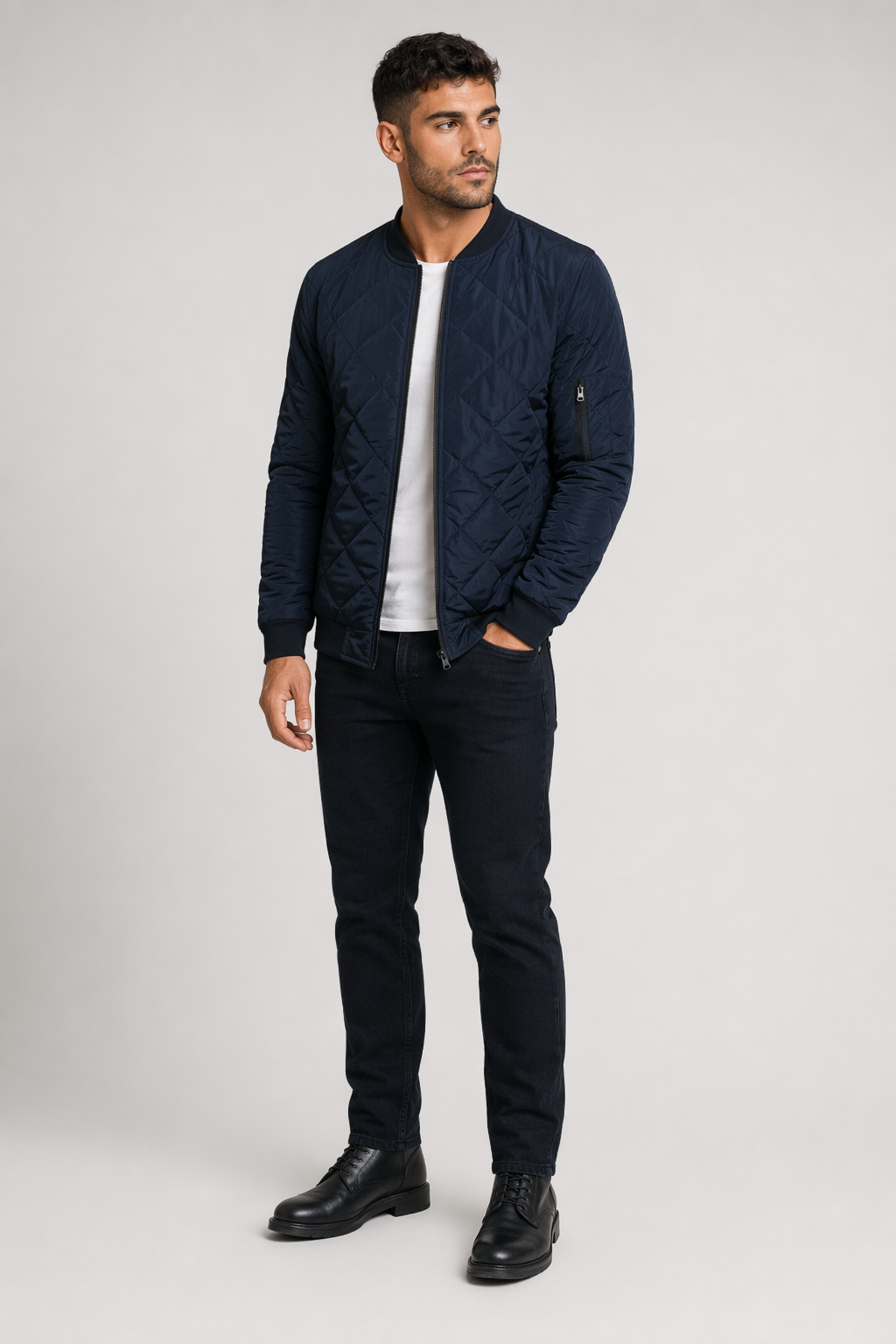 Quilted Jacket for Men Navy