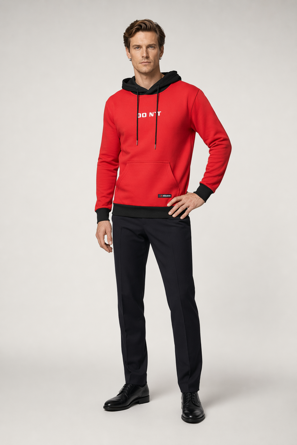 Men's Two Tone Hoodie - Emphasizing Style and Elegance Red