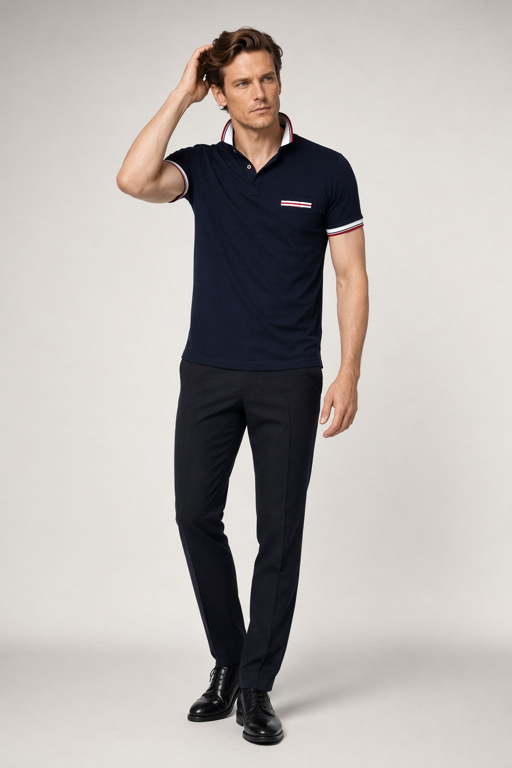 Casual Polo Shirt for Men - Short Sleeve Summer Style Navy