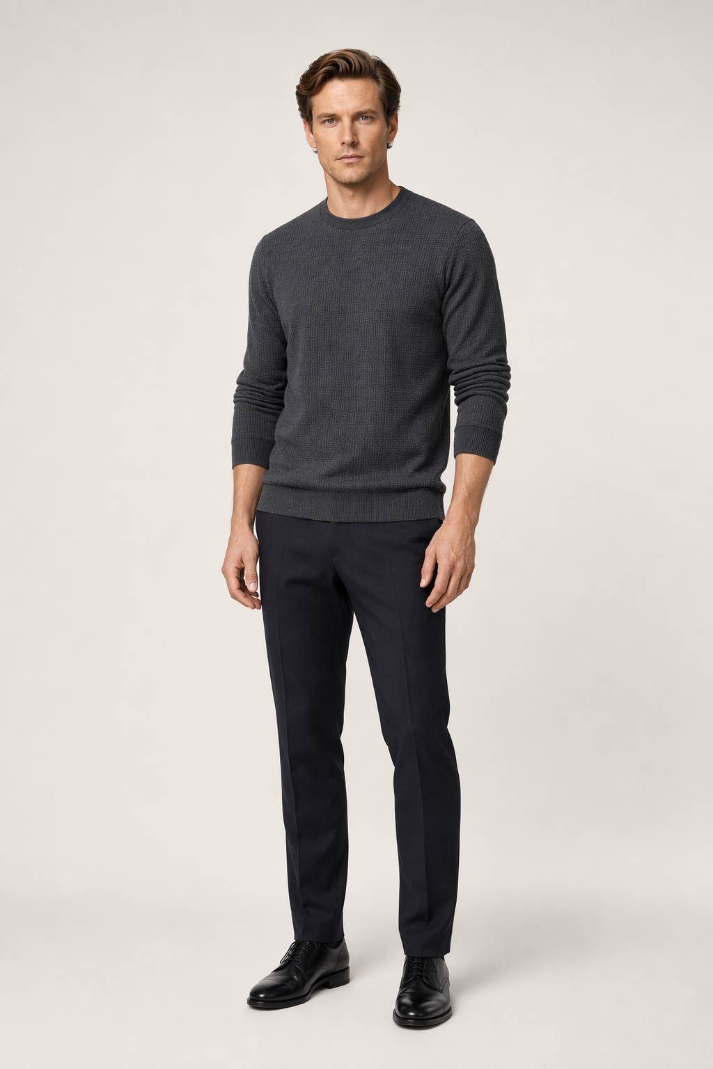 Long Sleeve Casual Men's Shirt Gray