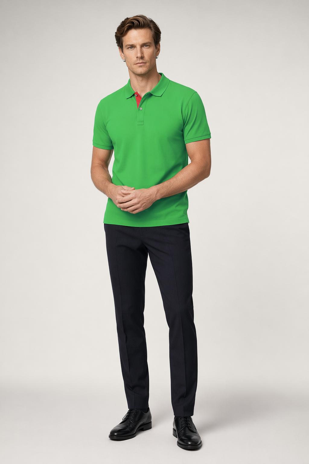 Casual Polo Shirt for Men with Short Sleeves Green