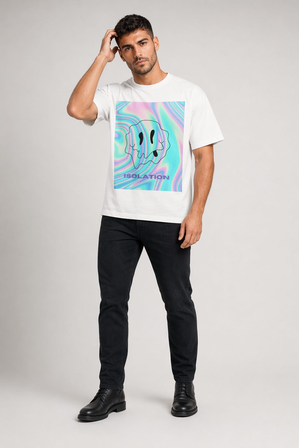 Logo T-Shirt for Men's Face White
