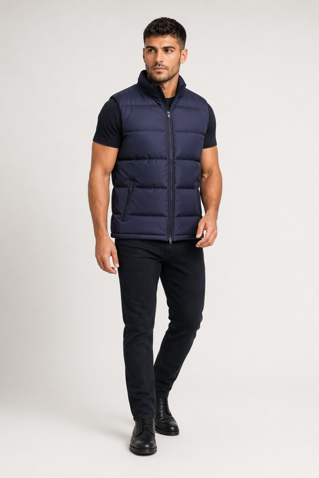 Casual Men's Insulated Sleeveless Jacket Navy