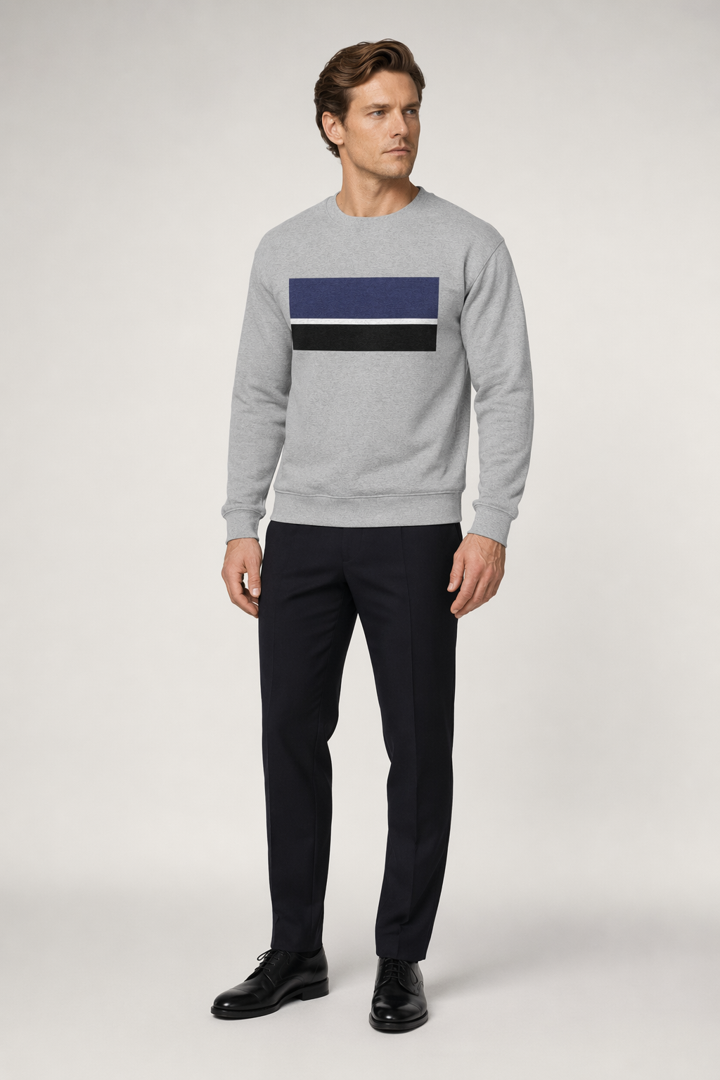 Multi-Strip Crewneck Sweatshirt for Men Default