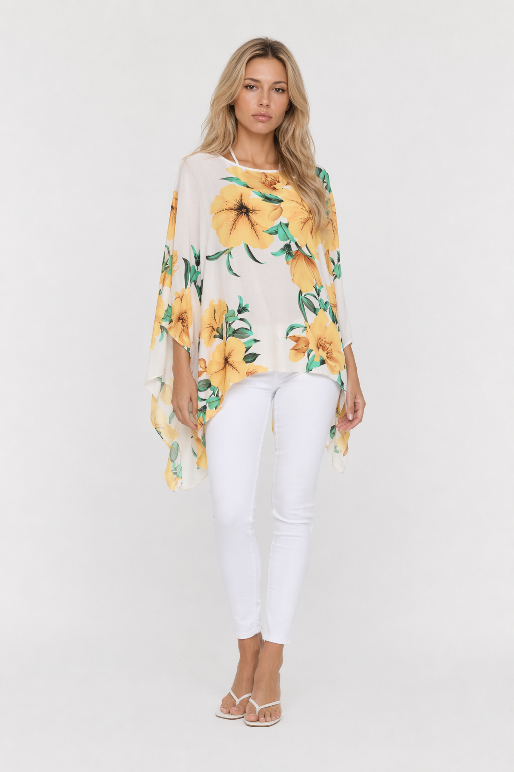 Floral Chiffon Batwing Top for Women Default
