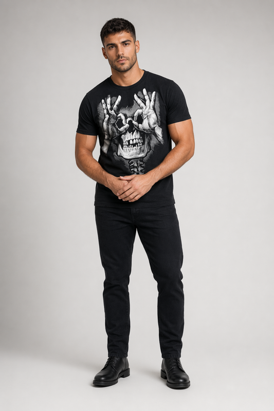 Vintage Skull Graphic Tee for Men Style 1